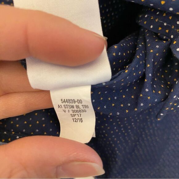 Banana republic 100% cotton soft wash standard fit button up shirt micro print L - Picture 6 of 8